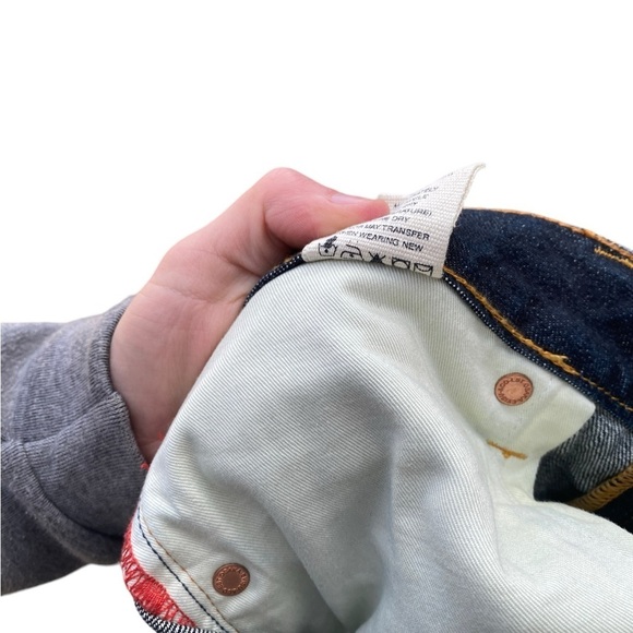 RARE Vintage Curved Leg Evisu Jeans Size 36 Blue - Picture 13 of 14